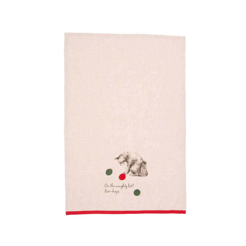 Serviette de Noël Ornement jouets Naughty Cat