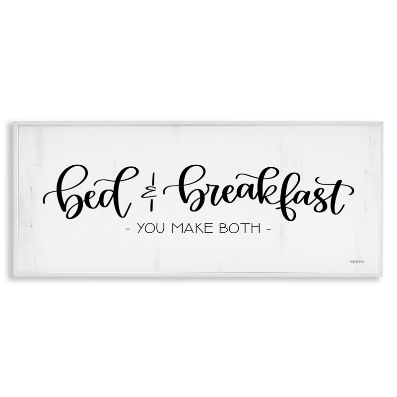 Bed & Breakfast Make Both Art by Imperfect Dust, Coastal White Framed Giclee, 13" H x 30" W