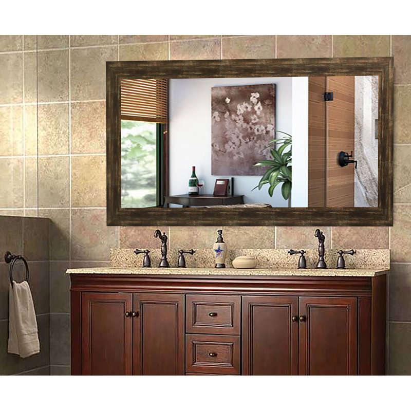 Hinatea Wood Rectangle Wall Mirror, 36" H x 79.5" W