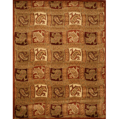 Tapis oriental en laine touffeté à la main rouge Timeless Willow