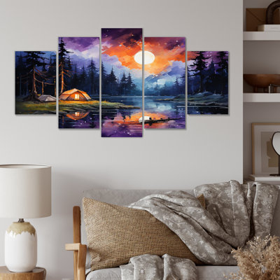 Northern Lights Camping Escape II - Camping Travel Multipanel Wall Art Set