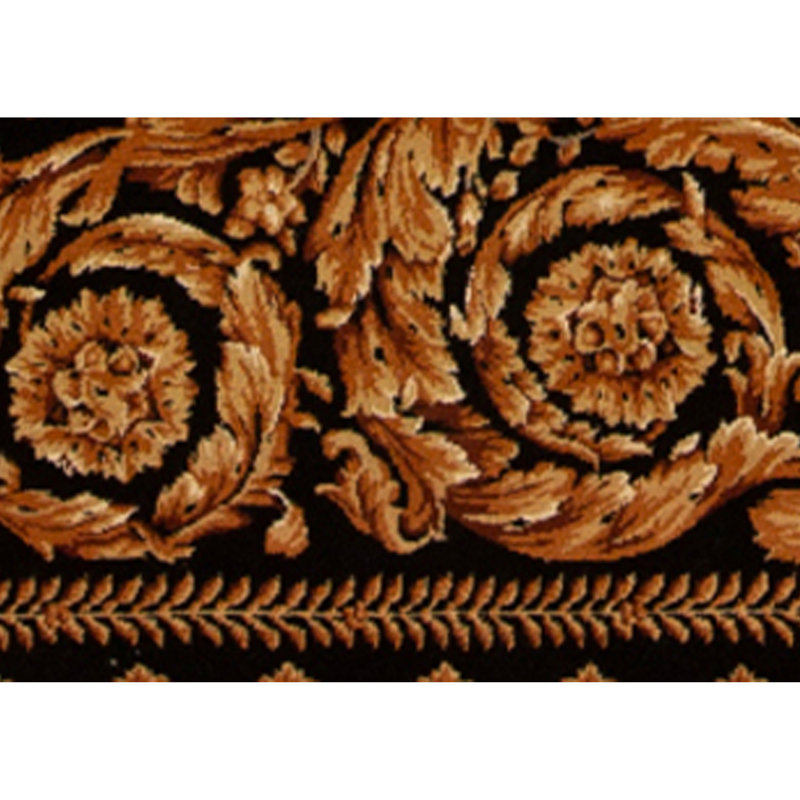 Hand Knotted Wool Area Rug in Black