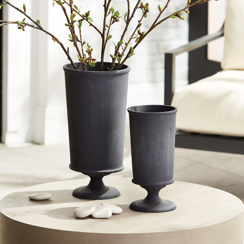 Aluminum Table Vase, 12" H x 6" W x 6" D