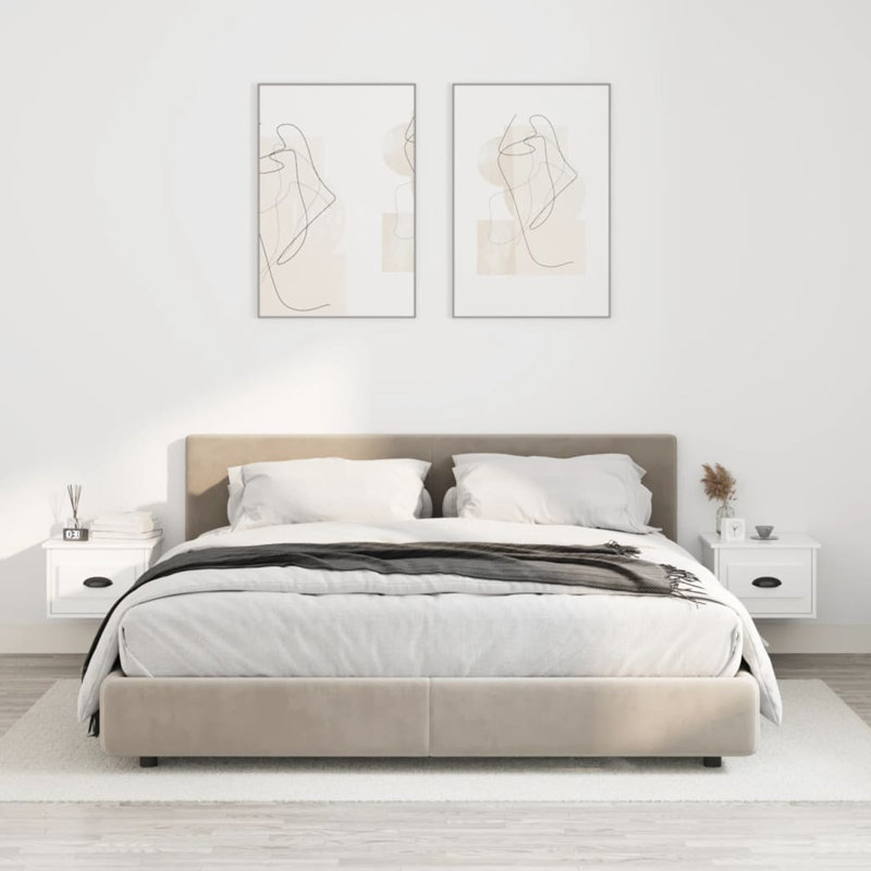 42cm W Bedside Table, White