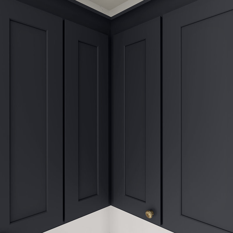 Armoire murale d'angle, Noir Shaker, 24" W x 36" H x 12" D