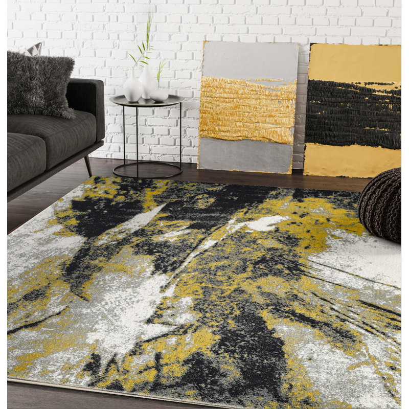 Genebern Abstract Indoor Rug, Rectangle 6' x 9'