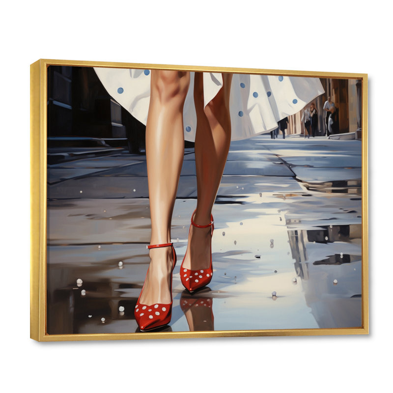 Fashion Step Into Style II - Imprimé, Cadre flottant doré, H 16 po x l 32 po x P 1 po