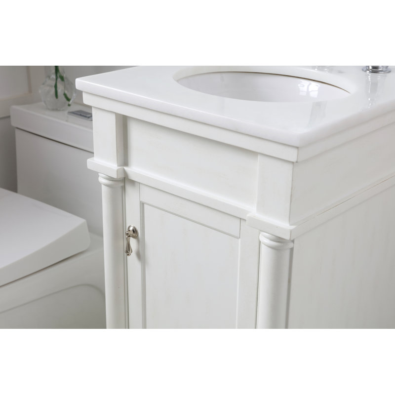 Ensemble de meuble-lavabo simple 18 po Lexington, Blanc antique, Blanc