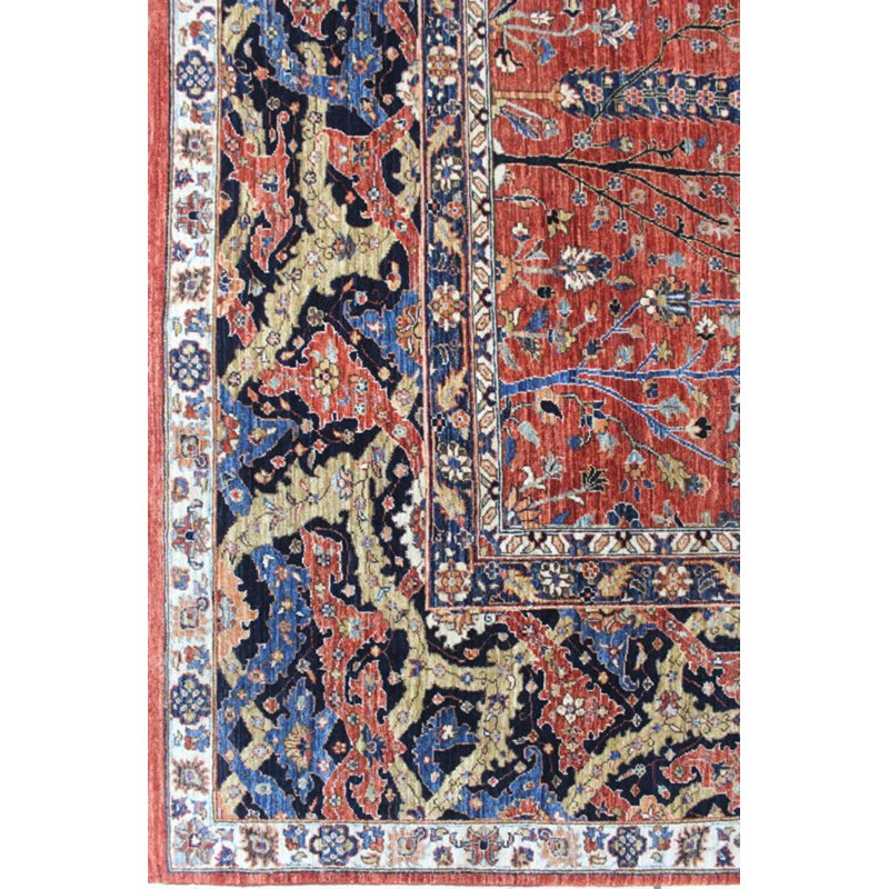 Tapis unique rouille / ivoire / bleu 8 pi 9 po x 14 pi 2 po Cypress Classical