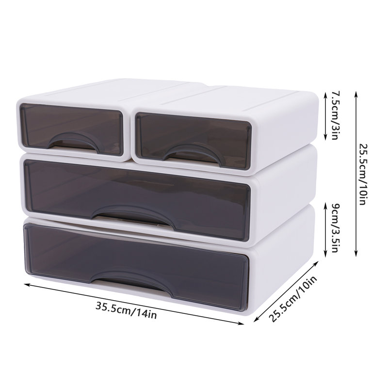 Lium Plastic Desk Organizer Set, White