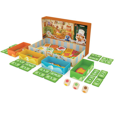 Hape: Tasty Treats - Jeu de société, lancer de dés et collection de dés, imagination et jeu de rôle, thème de boulanger raton laveur ludique, enfants de 3 ans et plus, 1 à 4 joueurs
