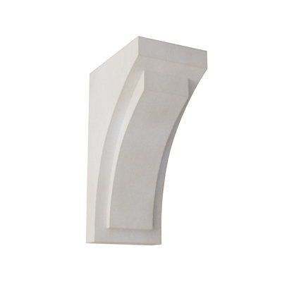 3"W x 4 3/4"D x 8"H Small Felix Wood Vintage Decor Corbel, Chalk Dust White