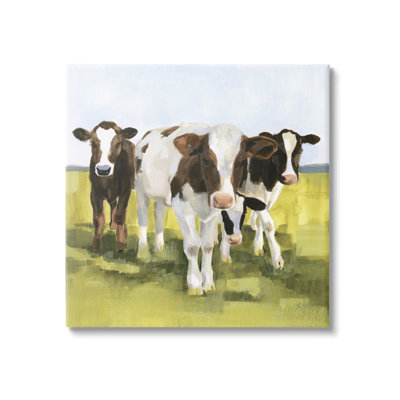 "Country Cows" par Victoria Borges - peinture sur toile tendue