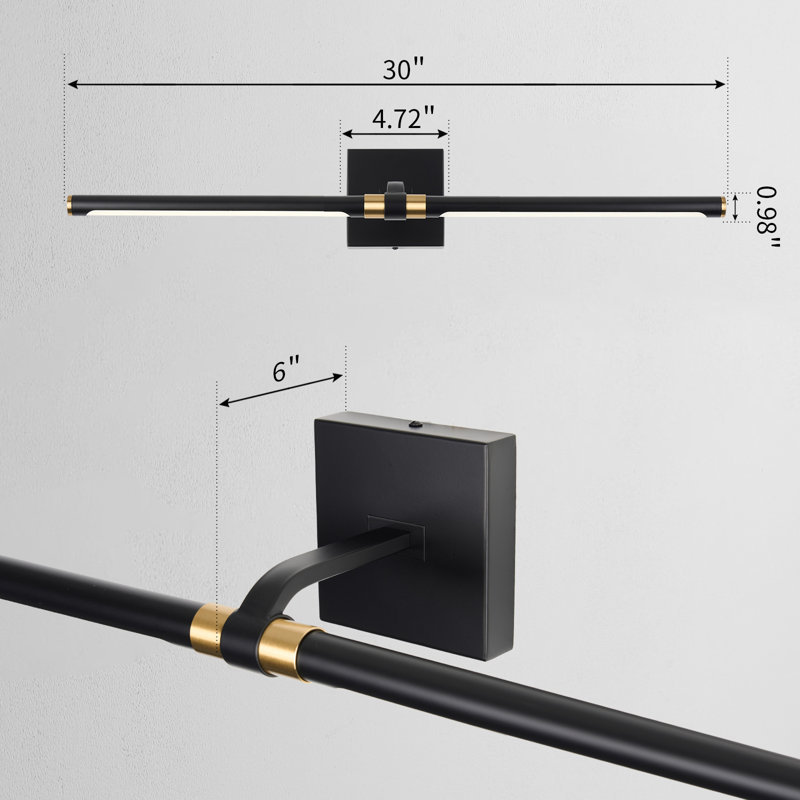2-Light 30'' Dimmable LED 16W Bath Bar
