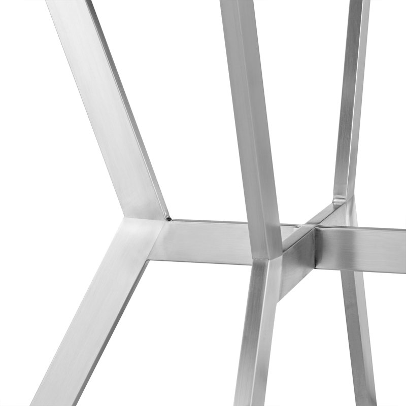 Naomi & Chelsea Glass Top Four Leg Dining Set, 1 Table and 4 chairs, Silver