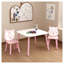 Ensemble de table et de chaises pour enfants rose et blanc, bureau pour tout-petits en bois