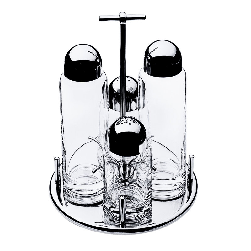 Minima 4 pièces Service à vaisselle et salière; H: 7-1 / 2 po, 2 x 6 oz. + 2 x 3-3 / 4 oz.