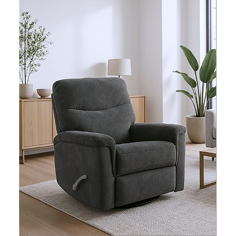 Fauteuil inclinable pivotant Gellar, bouleau, Métal industriel