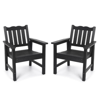 Aglaee Patio Dining Chair, All-Weather HIPS Outdoor Dining Armchair by Winston Porter