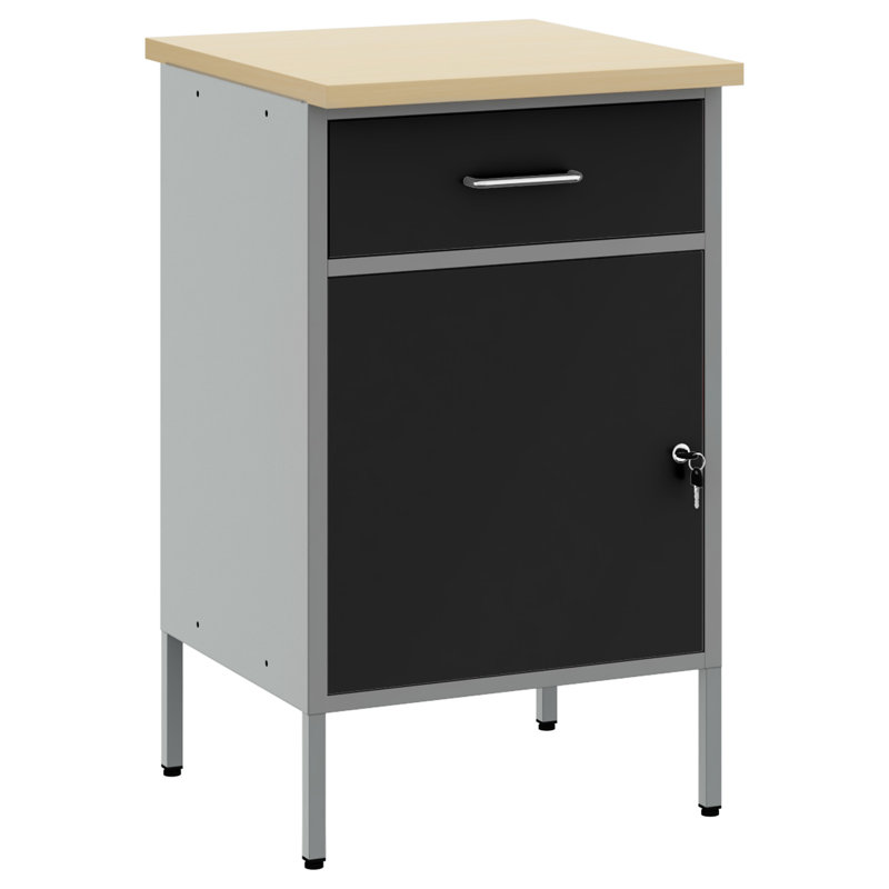 Work Bench with Drawer with Lock, Black