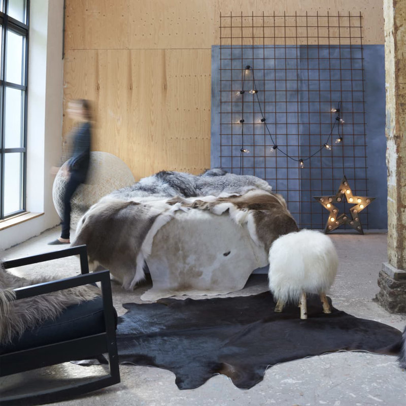 Buckley Novelty 150 cm x 170 cm Animal Print Cowhide Area Rug