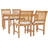 4 - Person Teak Wood Patio Dining Set with Rectangular Table , Cushions Included