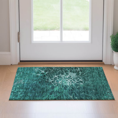 Tapis sarcelle Fehr Premium lavable à la machine