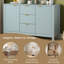 Buffet à motif ondulé - 3 tablettes réglables, 3 tiroirs et portes à fermeture en douceur, console de rangement avec poignées en métal, convient pour le bureau, le couloir et le salon, 3 couleurs-2124513473