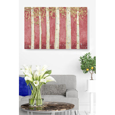 Burgundy Birch Tree, Grove, Red, Gold, Tan