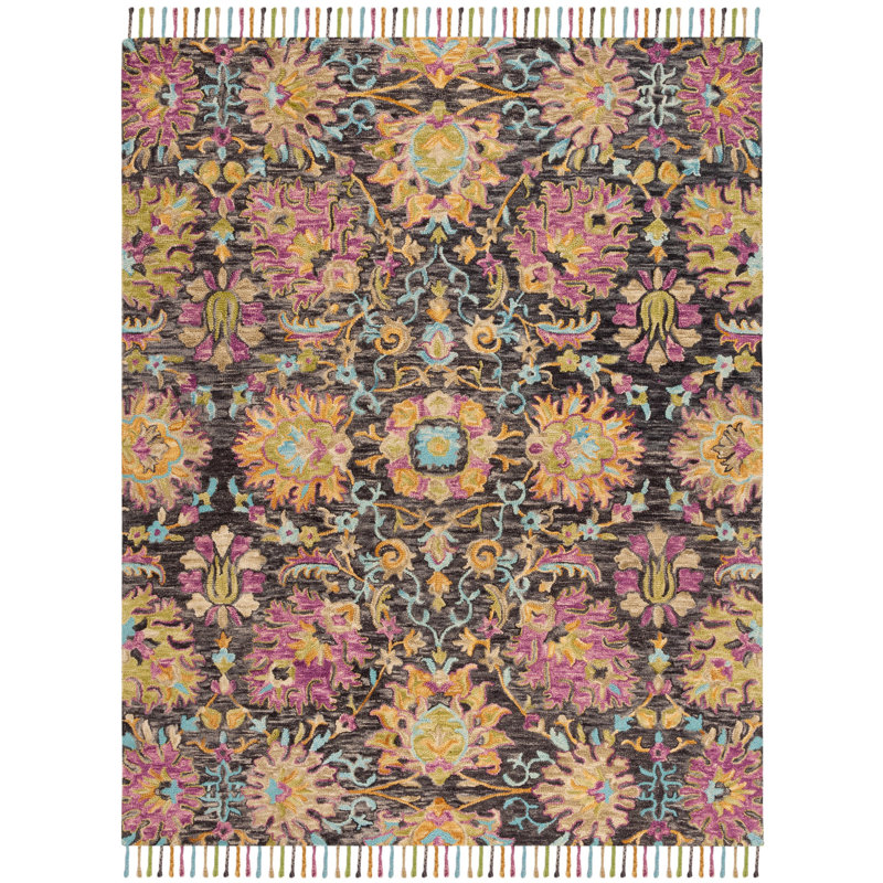 Broadmoor Blossom Hand Tufted Wool Floral Rug, Rectangle 8' x 10'