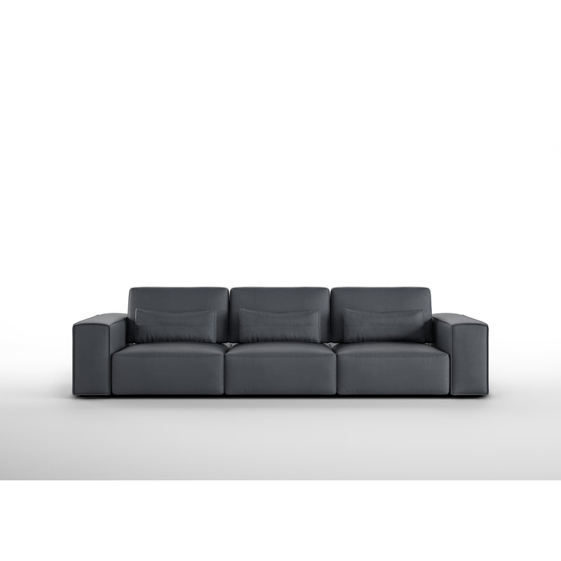 Canapé en cuir 123 po Florida, Gris