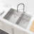 33"X19" Embedded Double Bowl Kitchen Sink, Overmount Handmade Sink In Brushed (Sink Only)