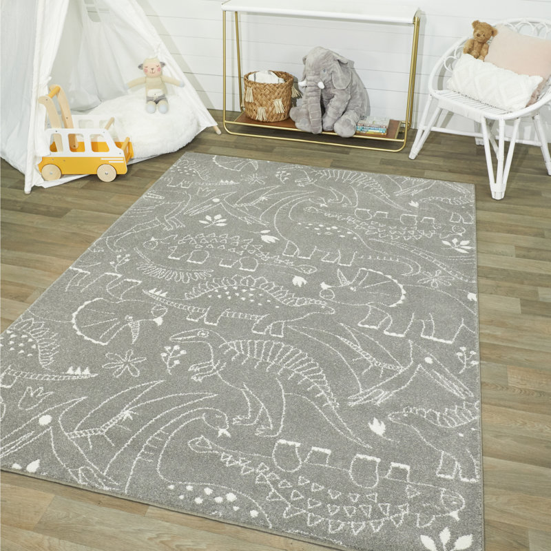 Tapis bleu marine Osgood, Rectangle 3 pi 11 po x 5 pi 7 po, Gris