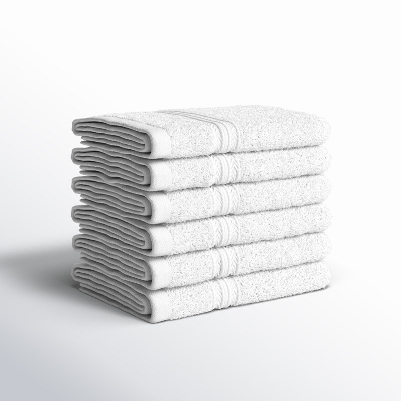 450 GSM Simba Eco-Friendly Sustainable Solid Cotton Face Towel / Washcloth Set, White
