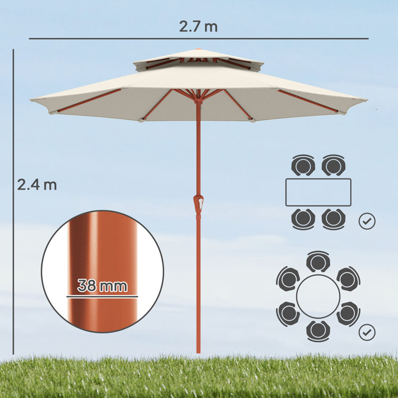 265cm Market Parasol, Cream