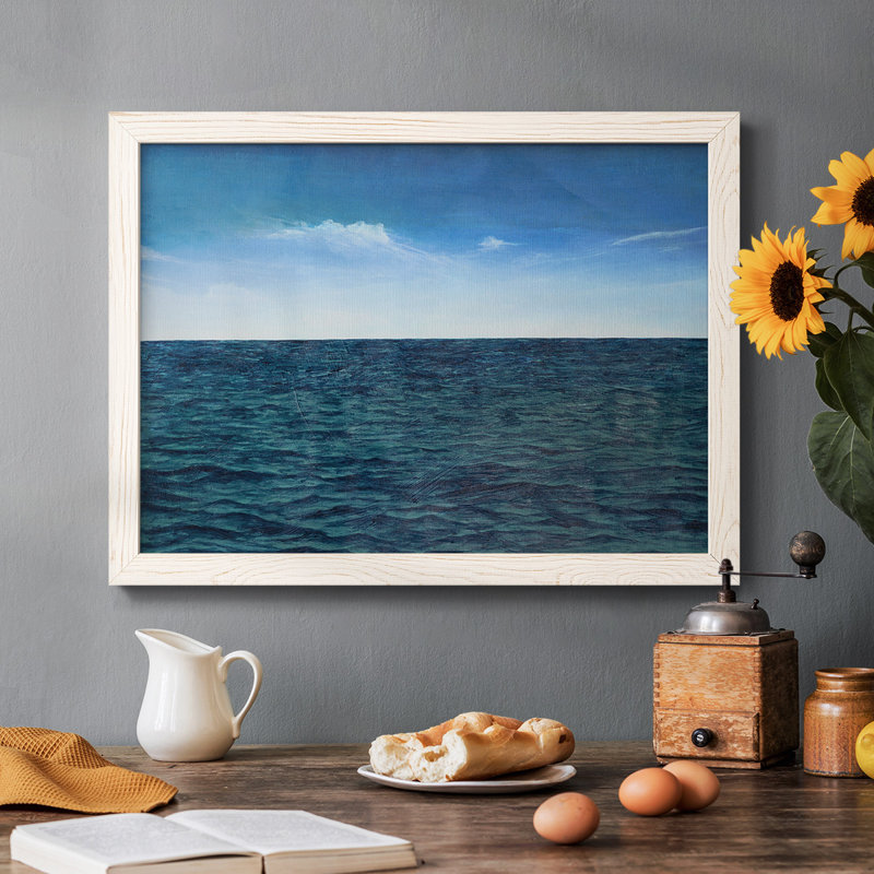 Open Water I, peinture sur toile encadrée, Blanc, H 28 po x l 42 po x P 1,5 po