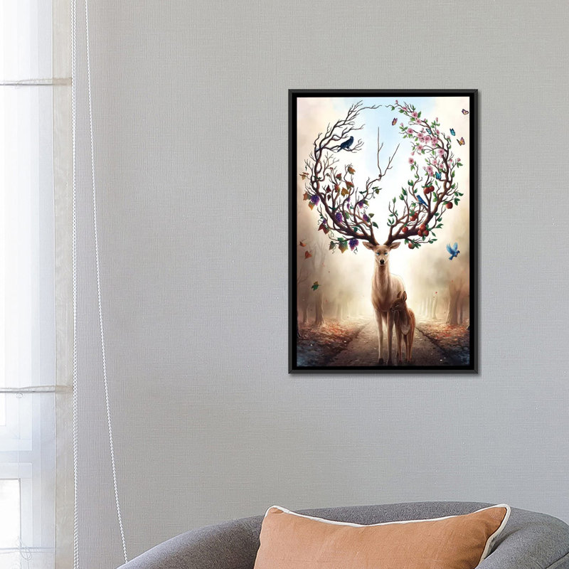 «Seasons», impression sur toile tendue, H 26 po x l 18 po x P 1,5 po, Toile encadrée noire, Pas de tapis