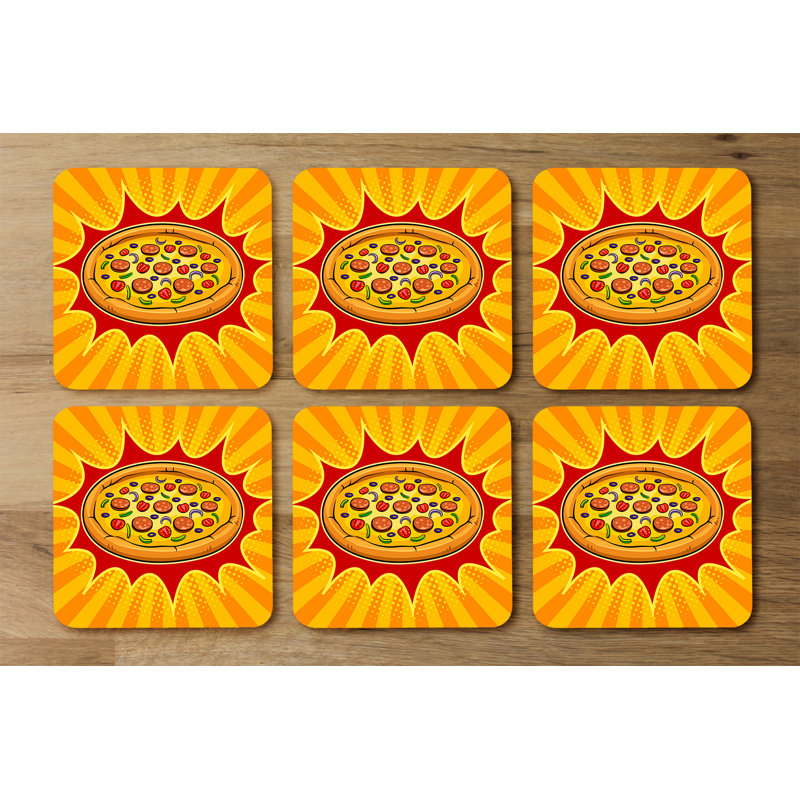 Drithi Square 6 Piece Coaster Set