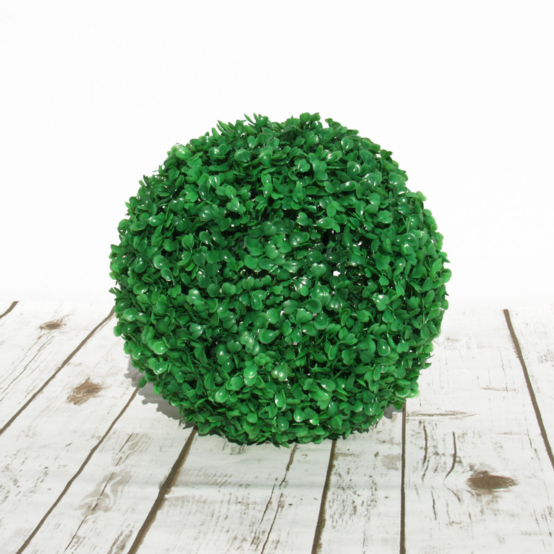 Artificial Boxwood Topiary Ball, 10" H x 10" W x 10" D