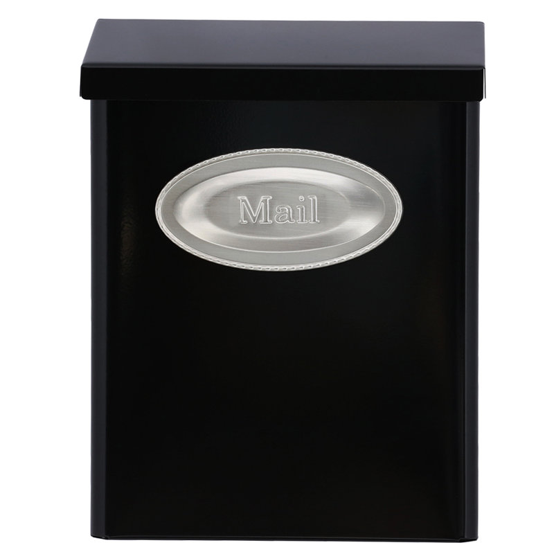 Medium Black Powder Coated Steel Lockable Wall Mount Mailbox