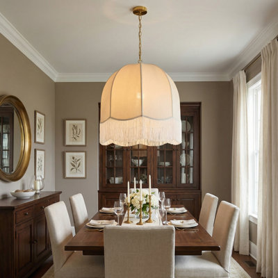 Reina 1 Light Pendant - Aged Brass - White Shade