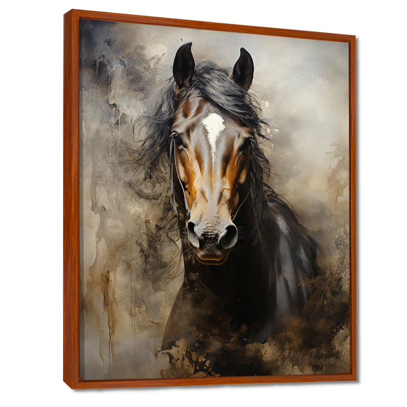 Balendran White Horse Équestre Dualité I, reproduction d'art sur toile, H 32 po x l 16 po, Reproduction avec cadre flottant