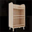 Bibliothèque à 3 niveaux robuste en bois de pin massif de style campagne moderne, l 19,7 po x H 36,6 po | Bois naturel | Pin
