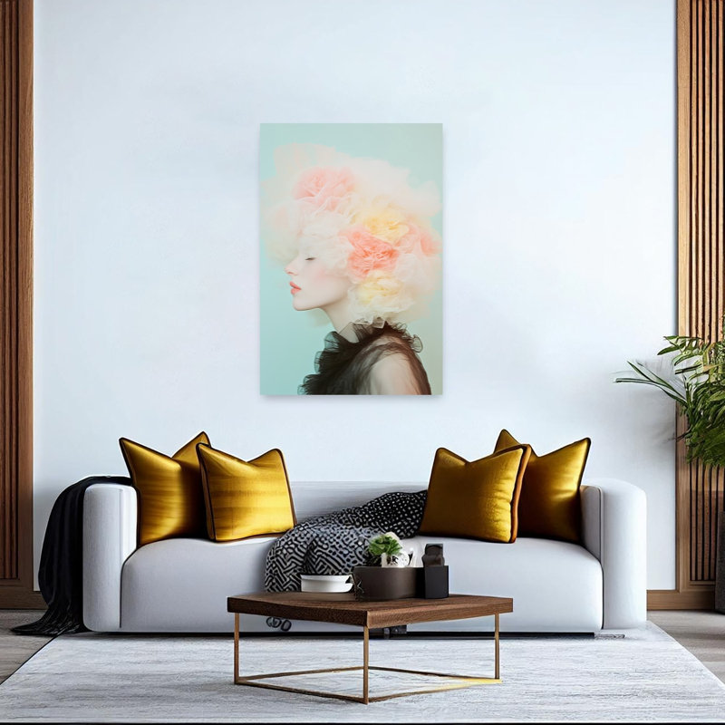 «Ethereal Floral Portrait Contemporary Flower», reproduction d'art murale, H 60 po x l 40 po