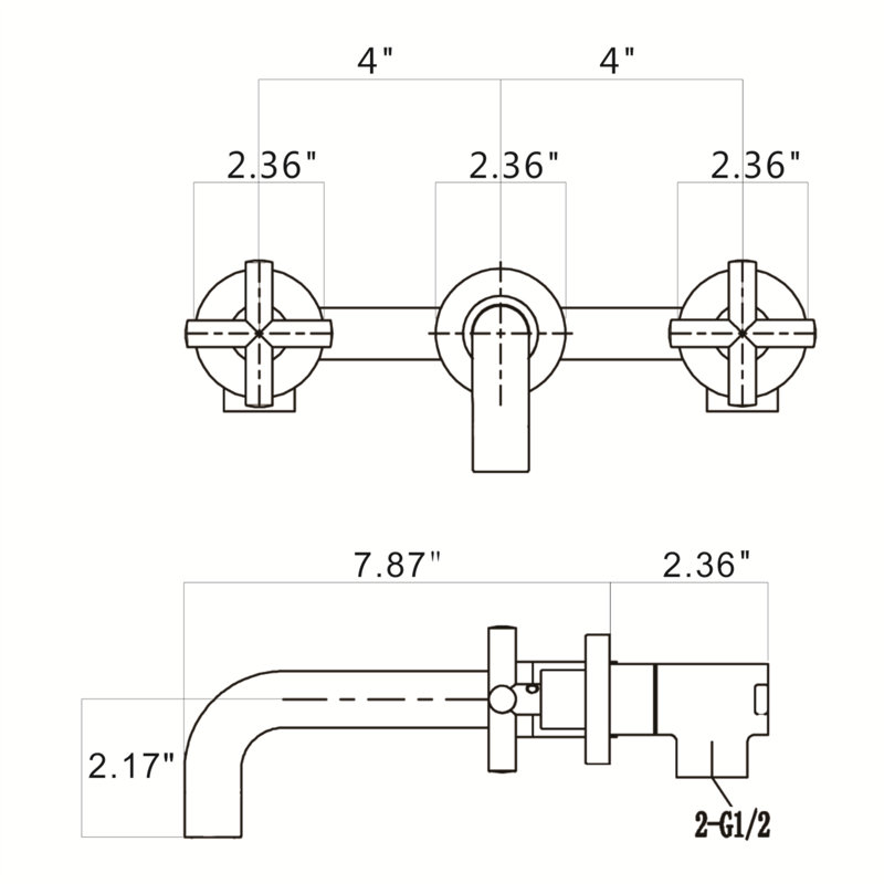 Bathroom Faucet Wall Mounted Bathroom Sink Faucet, Matte Black