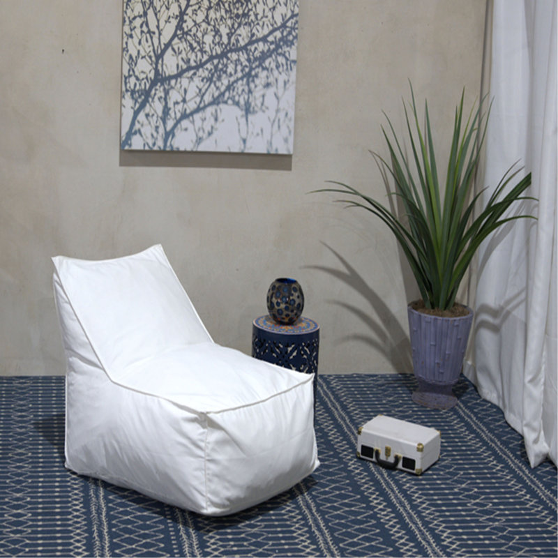 Ettie 3 Ft. Water Resistant Fabric Bean Bag Chair, White Washed