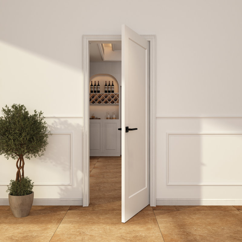 30x80 in. 1 Panel Shaker Style White Primed Hollow Core Composite Interior Molded Door Slab, 30" x 80"