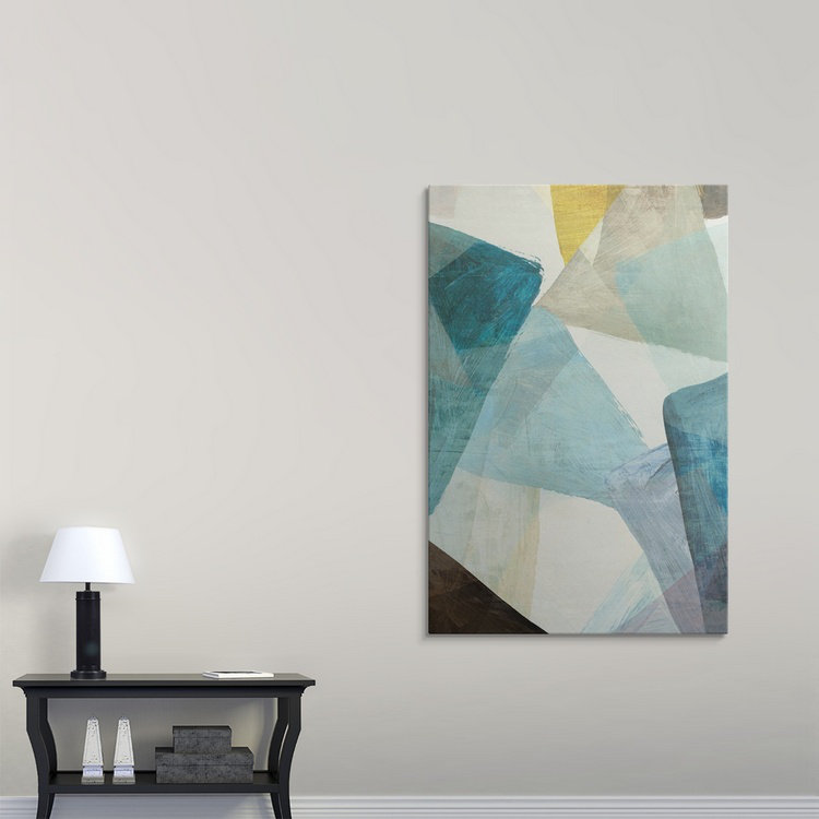«Blue Geometric I» Brittley, reproduction d'art, H 36 po x l 24 po x P 1,5 po, Toile
