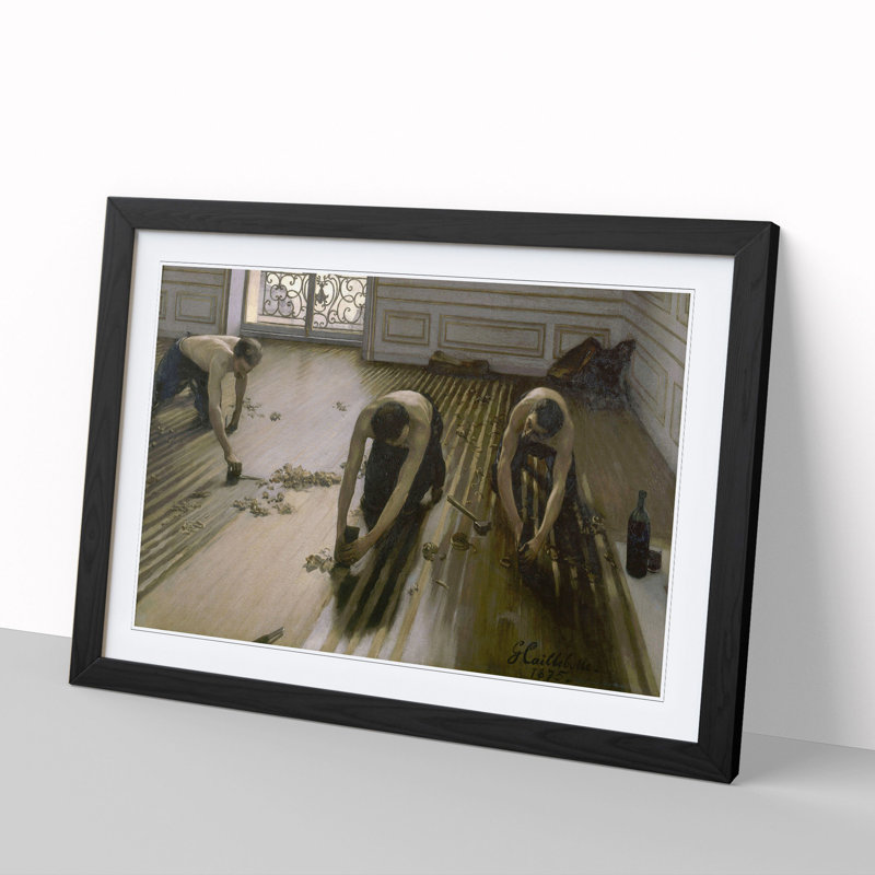 The Floor Scrapers by Gustave Caillebotte - Framed Print, Black, 27cm H x 36cm W x 2cm D