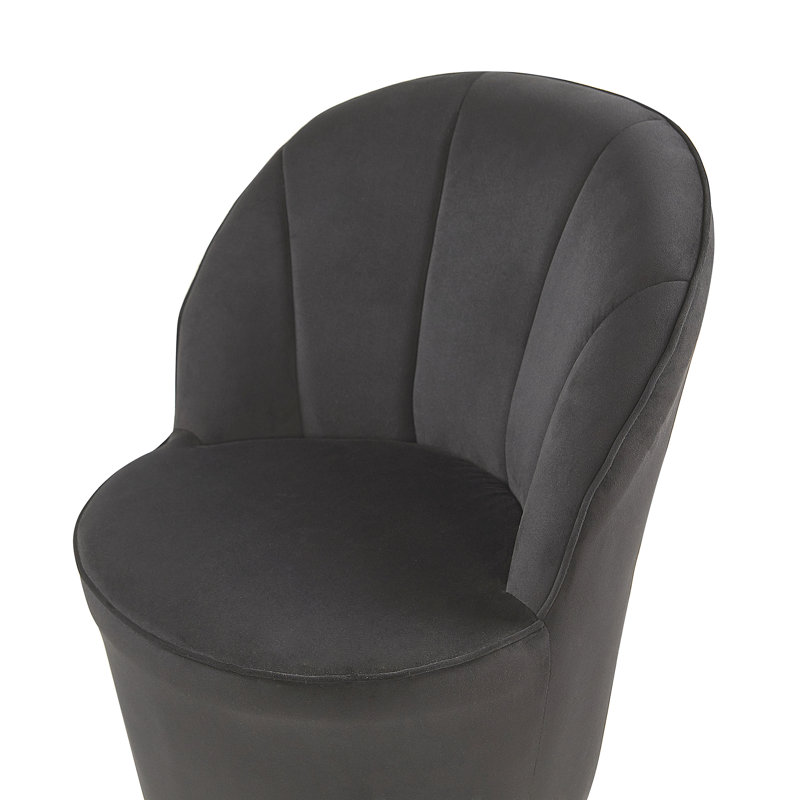 Dominique Velvet Barrel Chair, Black 